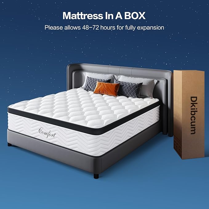 12-Inch Twin Mattress - CertiPUR-US Certified Memory Foam Twin Size Mattresses Medium Firm Breathable and Comfortable Motion Isolation Innerspring Matress in a Box
