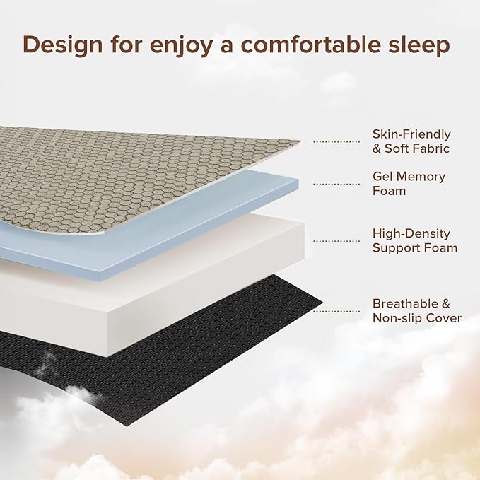 ROXGOX Memory Foam Trifold Mattress - King Portable Floor Bed 6 Inch, Foldable Mat with Washable Cover, Handle & Non-Slip Bottom, for RV, Travel, Camping, Yoga, 80"x76"x6"
