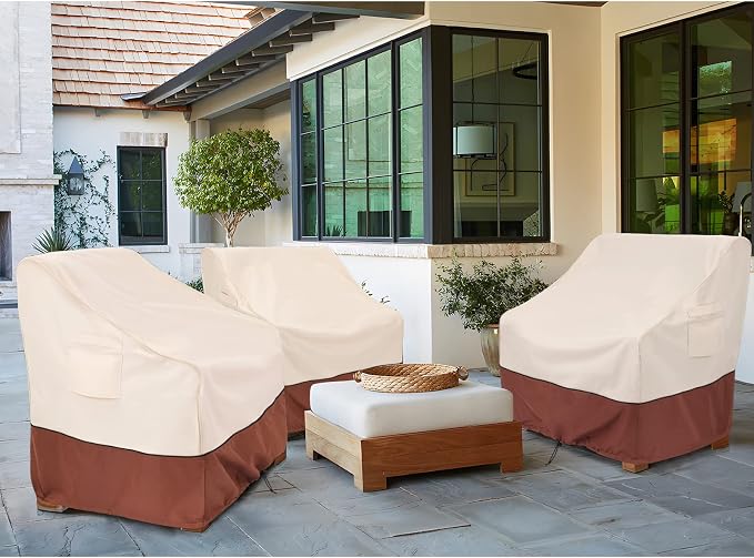 COSFLY Patio Furniture Covers 2 Pack, 600D Waterproof Outdoor Chair Covers for Deep Chairs, All-Weather UV Resistant Protection with Adjustable Straps & Air Vents, Fits up to 33"W x 34"D x 31"H - Image 7