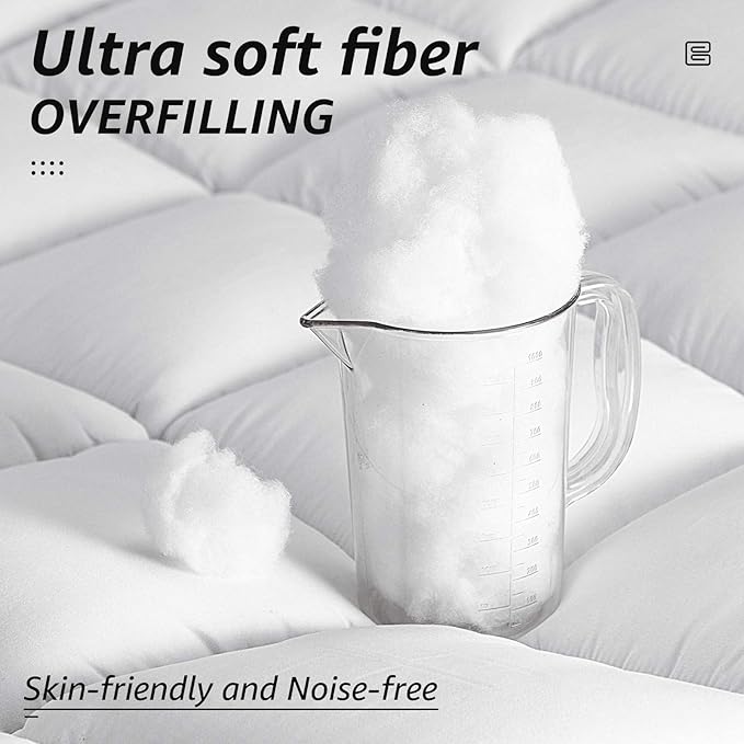 HYLEORY All-Season King Size Bed Comforter - Cooling Goose Down Alternative Quilted Duvet Insert with Corner Tabs - Winter Warm - Machine Washable - White