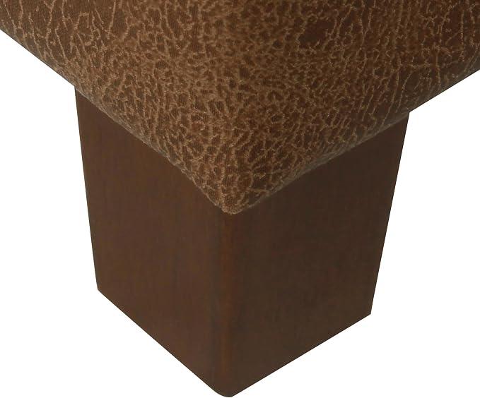 Homepop Home Decor | Button Tufted Storage Bench | Ottoman Bench with Storage for Living Room & Bedroom, Distressed Brown Faux Leather - Image 10