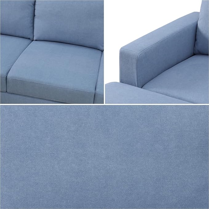 Sectional Couches for Living Room Furniture Sets, 4 Seat Modular Sectional Sofas for Living Room Set with Removable Chaise, L Shaped Couch Set with 2 Armrest for Apartment, Black