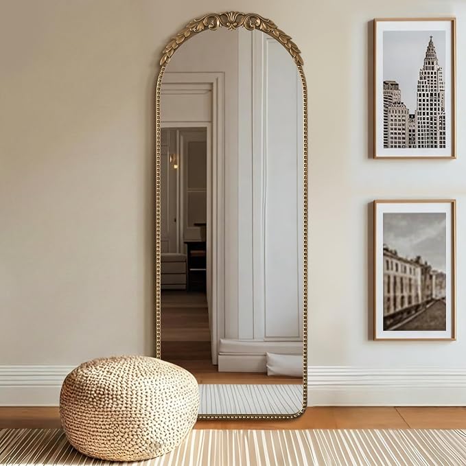 Besdomus Vintage Full Length Mirror: 56"x 21" Large Gold Floor Mirror - Traditional Ornate Baroque for Bedroom/Cloakroom/Entryway/Hallway - Home Decor for Living Room - Image 8