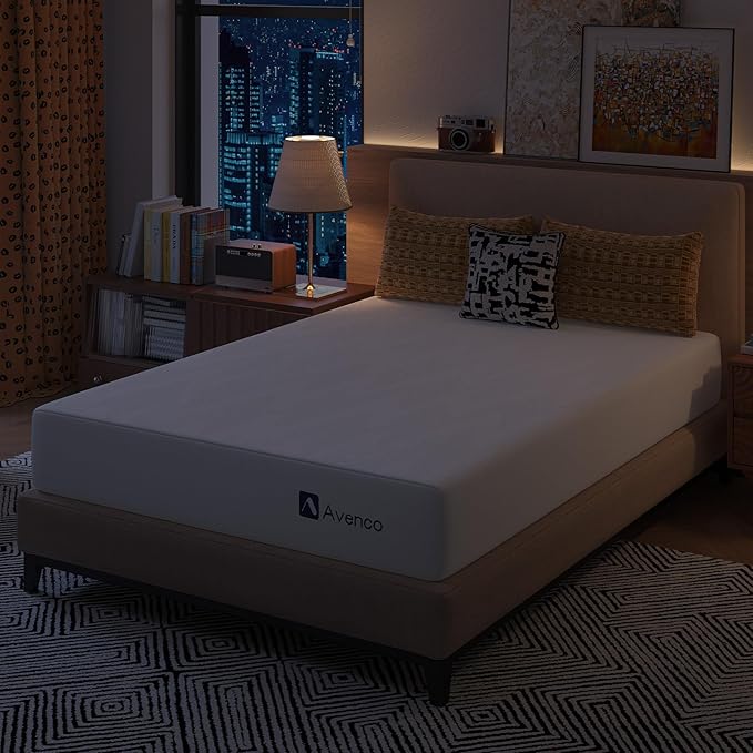 Avenco 8 Inch Twin Gel Memory Foam Mattress, Open-Cell Breathable Foam for Cooling Night Sleep, Removable Washable Cover, CertiPUR-US Certified Twin Size Mattresses in a Box