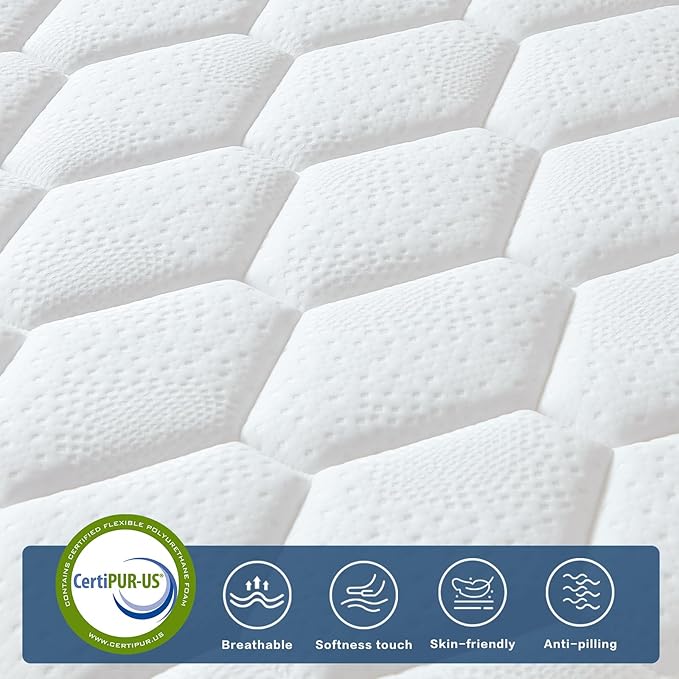 12-Inch Queen Size Mattress - Medium Firm Queen Mattress Hybrid Memory Foam CertiPUR-US Certified Innerspring Pressure Relief Motion Isolation Matress in a Box