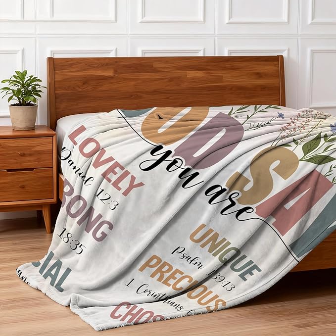 COMFAR Christian Gifts for Women Faith, Inspirational/Religious/Spiritual Gifts for Adults, Soft Throw Blankets for Women/Men, Personalized Blankets for Adults 50"x 60"