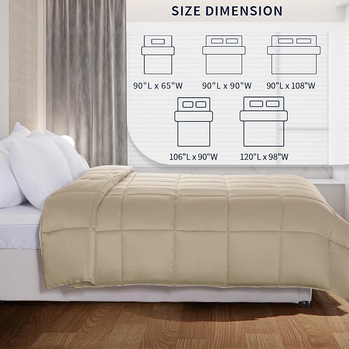 NEXHOME PRO Viscose from Bamboo Comforter Twin Size, Cooling Lightweight Duvet Insert, Organic Natural Summer Bedding Blanket for Hot Sleepers,8 Corner Tabs 90" L x 65" W