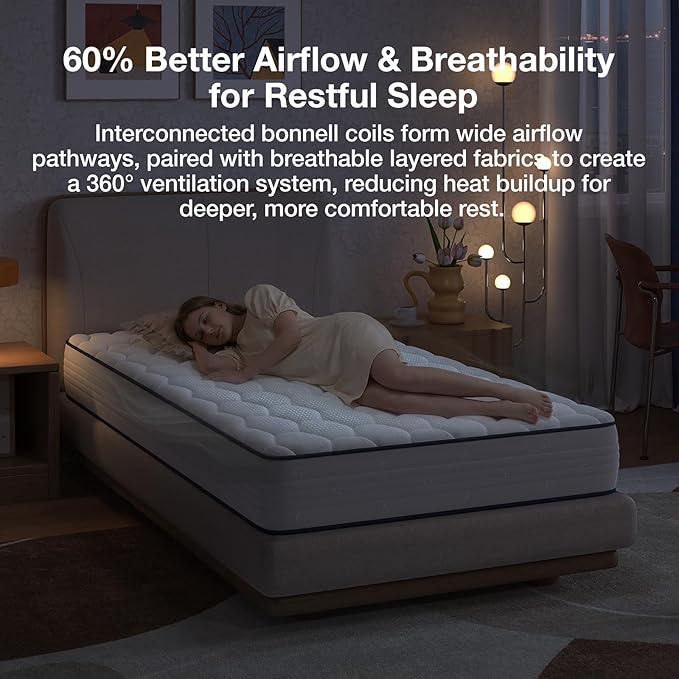 Novilla Full Size Mattress 8 inch,Foam and Spring Hybrid Mattresses for Comfortable Sleep,Steel Coils for Durable Support,CertiPUR-US Certified Foam,Youth/Guest Rooms,Full Size Mattress in a Box