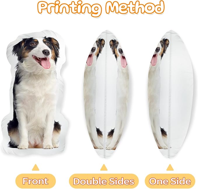 Easycosy Custom Pet Photo Pillow, Personalized Pillow Shaped Like Your Dog Cat Face, Customized Stuffed Animal Picture Pillows, Memorial Gifts for Pet Animal Lovers Her Him(10 Inch)