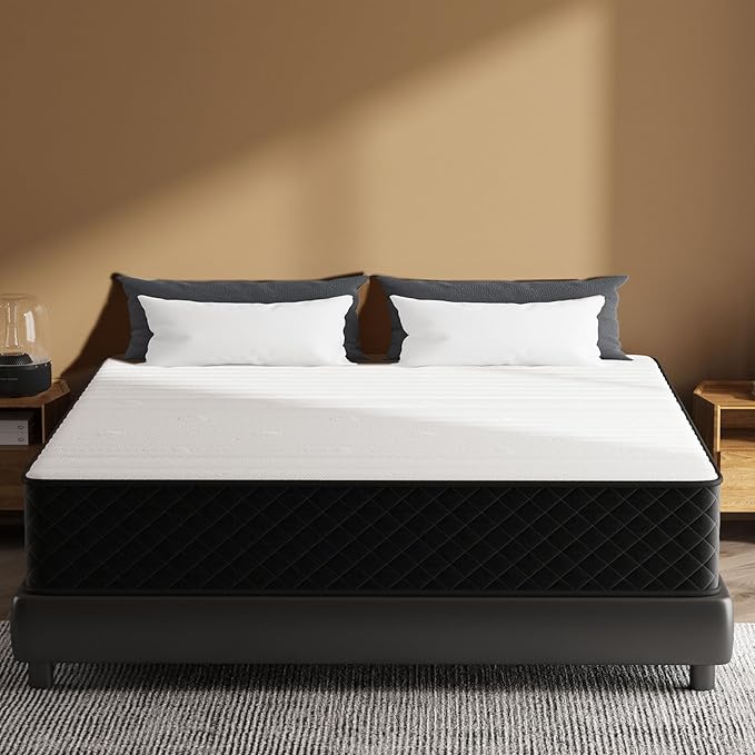 Traumliebe Queen Mattress, 14 Inch Hybrid Mattress with Pocket Springs and Memory Foam, Medium Firm Support, Motion Isolation, Breathable Comfort Layer, Mattress in a Box