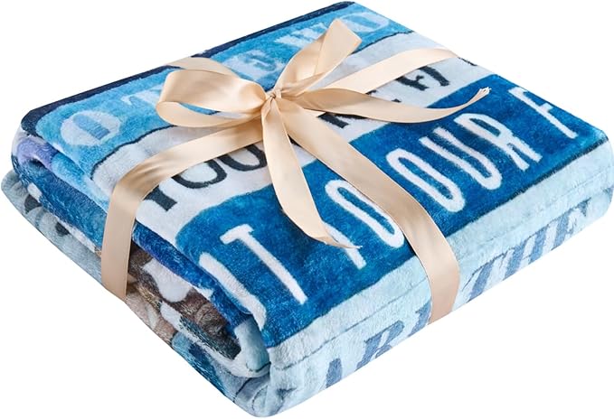 Blue Mother?€?s Day Blanket Gift for Mom ?€? Soft Cozy Fleece Throw, Warm Inspirational Blanket for Mother, Birthday Gifts for Mom from Daughter & Son, Holiday, 50x60 inch