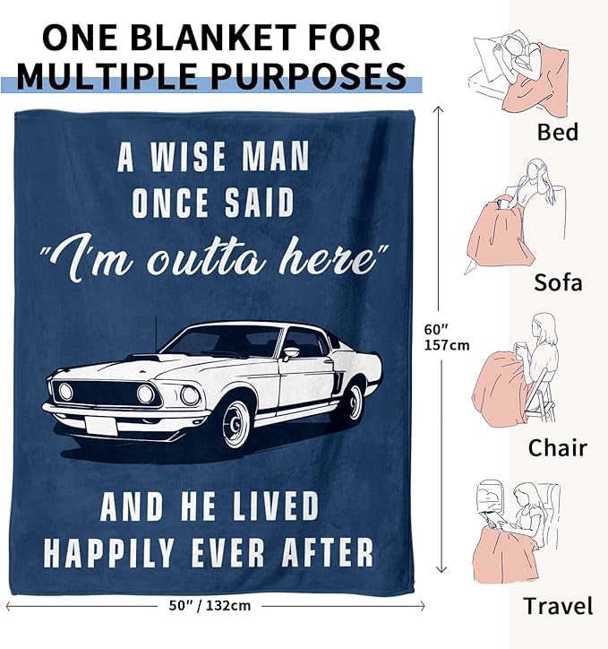 New Beginning Gifts for Men, Soft Flannel Blanket, Funny New Job Home Farewell Leaving Gifts for Coworker Boss Men, Retirement Gift for Man - 50’’ x 60’’