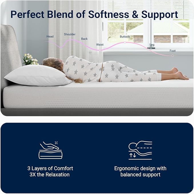 Avenco Twin Mattress, 5 Inch Twin Size Mattress for Kids, Gel Memory Foam Mattresses for Cooling Night Sleep & Pressure Relief, Colchones Fiberglass Free CertiPUR-US Certified