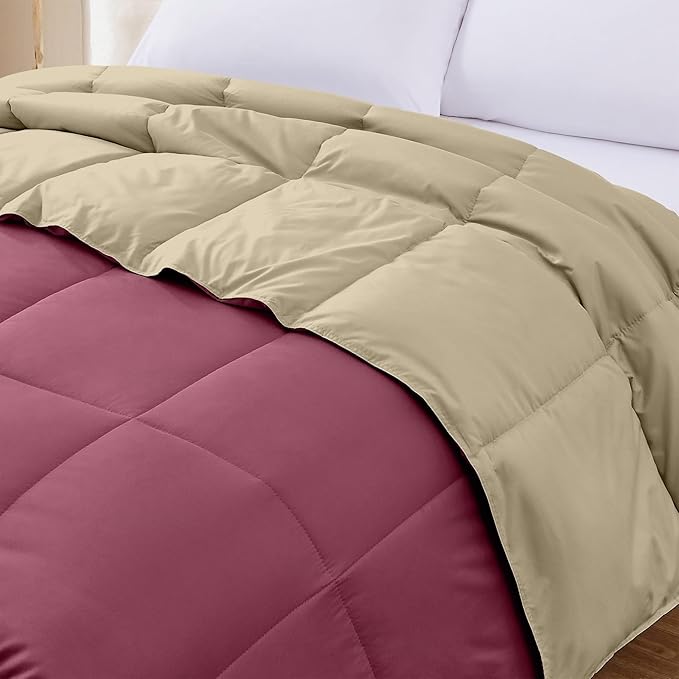 Modern Threads Down Alternative Reversible Comforter Red/Beige King
