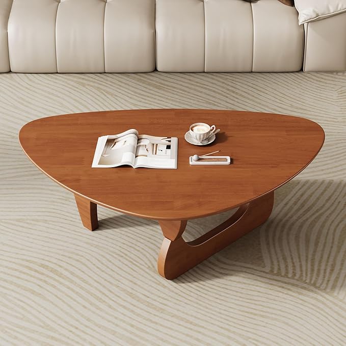 Mid Century Modern Coffee Table - Walnut Wooden Coffee Table for Living Room,Center Table Suitable for Bedroom Living Room Reception Office Tables (Walnut, Large 45 * 29 * 16in)