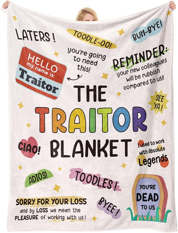 Farewell Gifts for Coworkers, Coworker Leaving Gifts for Women, Men - Traitor Blanket 60" X 50", Goodbye&Going Away Gifts for Coworkers, Work Besties Gift, Leaving Gift for Employee Colleague Boss