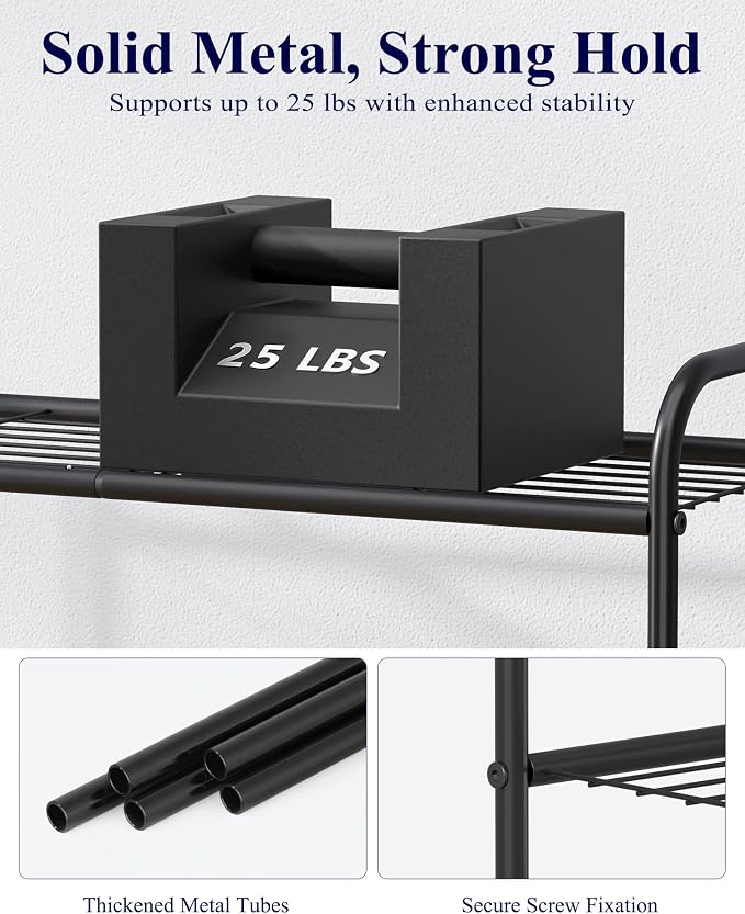 Kitsure Shoe Rack - Stainless Steel Shoe Organizer, Sturdy Shoe Rack for Closet and Front Door Entrance, Free Standing Shoe Shelf, Closet Organizers and Storage, 25.6" Wide - 3 Tier, Black - Image 6