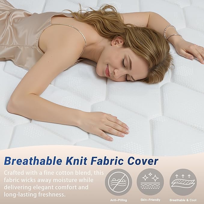 14″ King Hybrid Mattress – Cooler, Quieter & Deeper Comfort, Airflow Foam + Pocket Coils, 2″+ Plush Cushion, Heavy-Duty Support, CertiPUR-US, Fiberglass-Free, Mattress in a Box