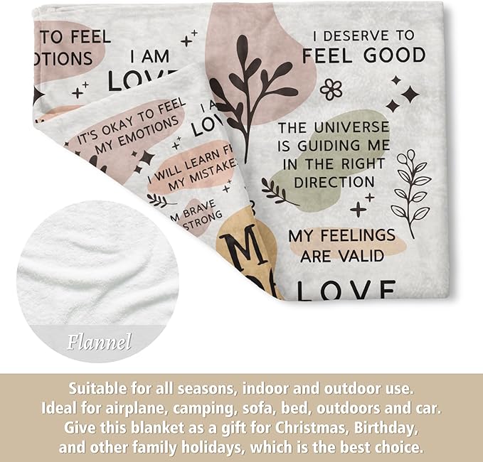 BaubleDazz First Mothers Day New Mom Gifts Blanket, Mama Daily Affirmations, Postpartum Pregnancy Gift for First Time Moms, Mommy to Be, Mama, New Mom Essentials, Birthday Gifts for Moms(50" x 60")