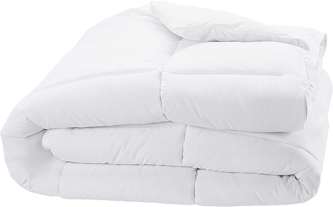 Amazon Basics Soft White Down Alternative Comforter and Duvet Insert with Corner Tabs, Cozy and Heavy, King Size, Warm