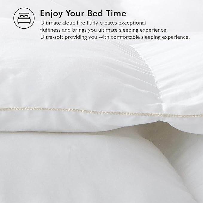 Luxurious Oversized California King Goose Down Comforter, 108 X 98 inches, Unique White Solid, 600 Thread Count, 100% Egyptian Cotton Cover, 80 Oz Fill Weight, 750 Fill Power