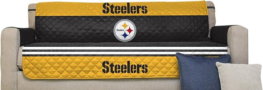 Pegasus Sports NFL Unisex NFL Sofa Couch Reversible Furniture Protector with Elastic Straps, 75-inches by 110-inches