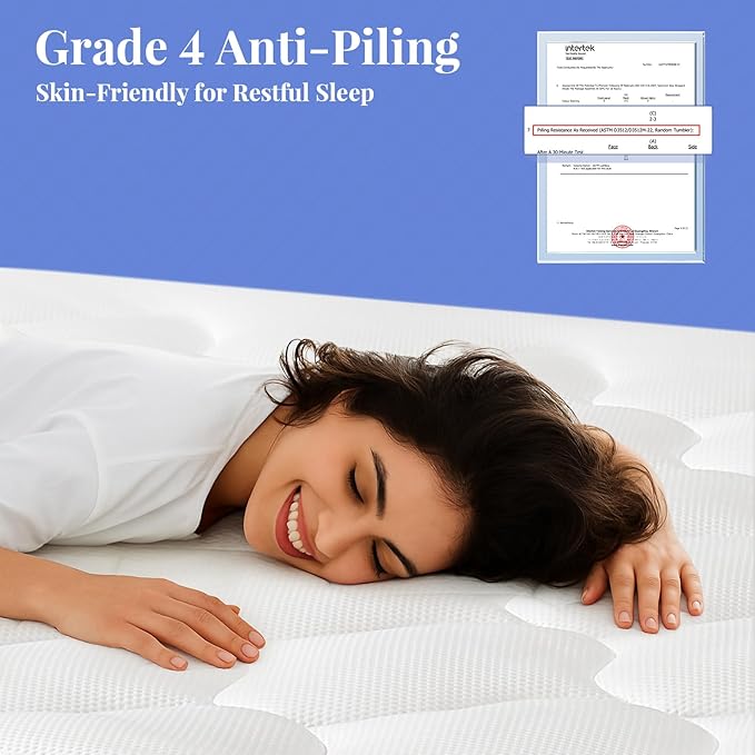 OhGeni Cooling 5 Inch Twin XL Dual Layer Mattress Topper, 3 Inch Egg Crate Gel Memory Foam, 2 Inch Pillow Top Pad, College Dorm Essentials Bedroom Mattresses Cover, Sleep Comfort and Back Pain Relief