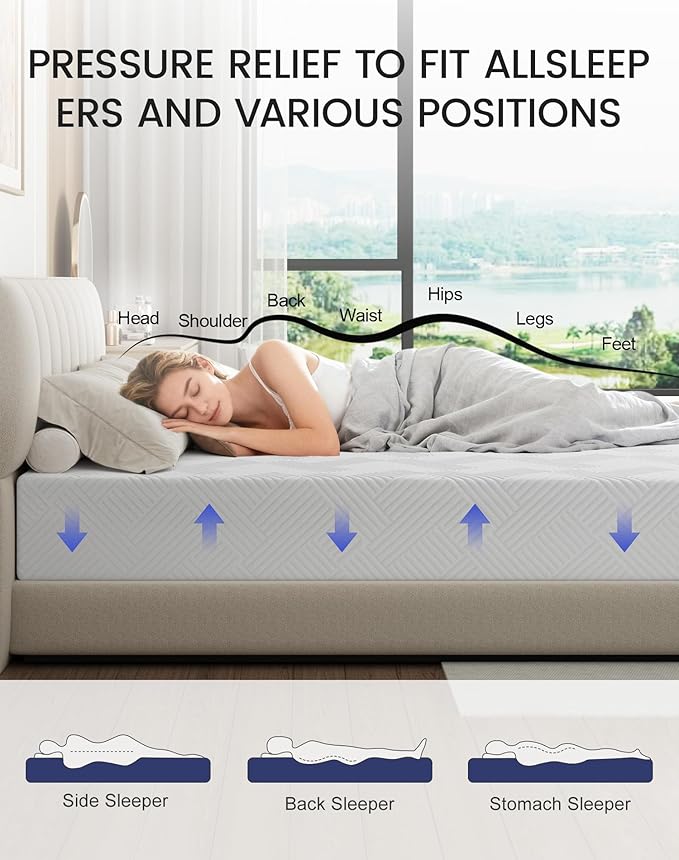 King Size Mattress 10 Inch, Firm Memory Foam Mattresses in a Box for Back Pain Relief, Pressure Relief Cool Sleep with Gel Foam, Removeable Fiberglass Free Cover, CertiPUR-US Certified 80"x 76"