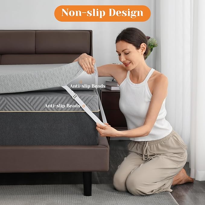 Extra Firm Mattress Topper Full, 4 Inch High-Density Firm Mattress Pad for Back Pain Relief, Bed Topper with Removable Cover, No Smell, No Slip, CertiPUR-US Certified,75" x 54"