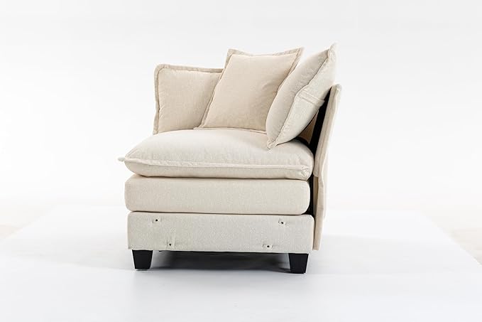 78'' Deep Seat Cloud Loveseat, Chenille Upholstered 2-Seats Modular Sectional Sofa Couch, Modern Comfy Settee Loveseat for Living Room Set, Small Apartment