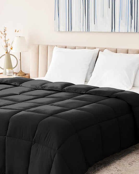 Lavish Comforts Twin Duvet Insert - Premium Fluffy Black Comforter, Machine Washable, 68x86
