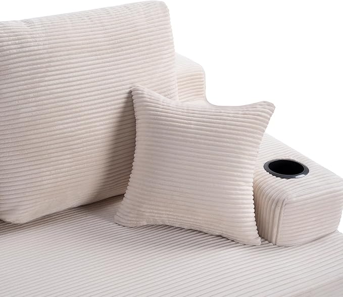 87'' Cloud Loveseat Sofa Couch in a Box with Cup Holders and Side Pockets, 3 Seater High-Density Foam Boneless Love Seat with Deep Seating for Living Room | Breathable material, Anti-slip