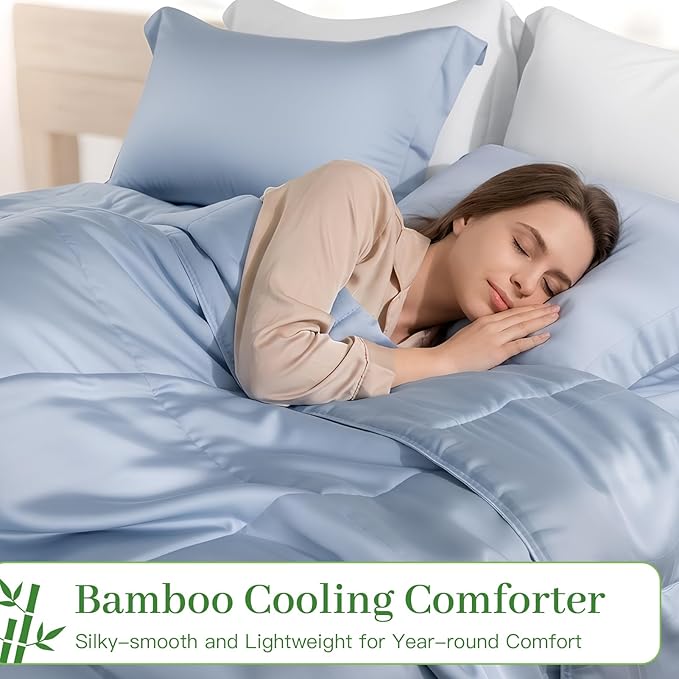 NEXHOME PRO 100% Viscose from Bamboo Comforter King Size - Ultra-Soft, Breathable, Lightweight All-Season & Summer Duvet Insert, Natural Temperature Regulating for Cooling Sleep