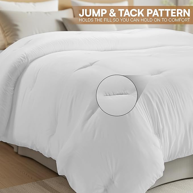 Utopia Bedding Comforters, All Season Duvet Insert, Down Alternative Comforter with Corner Tabs, Machine Washable Bed Comforter (White, King (Pack of 4))