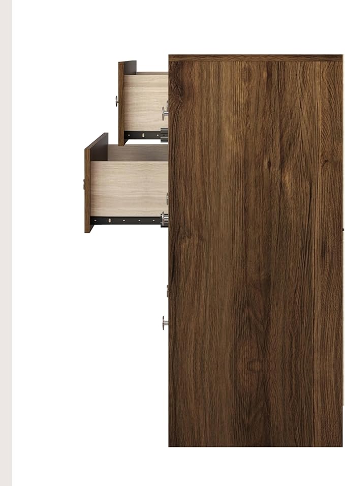HOME DESIGN Altoona 3-Piece Bedroom Set with Dresser and Two Nightstands, Brown