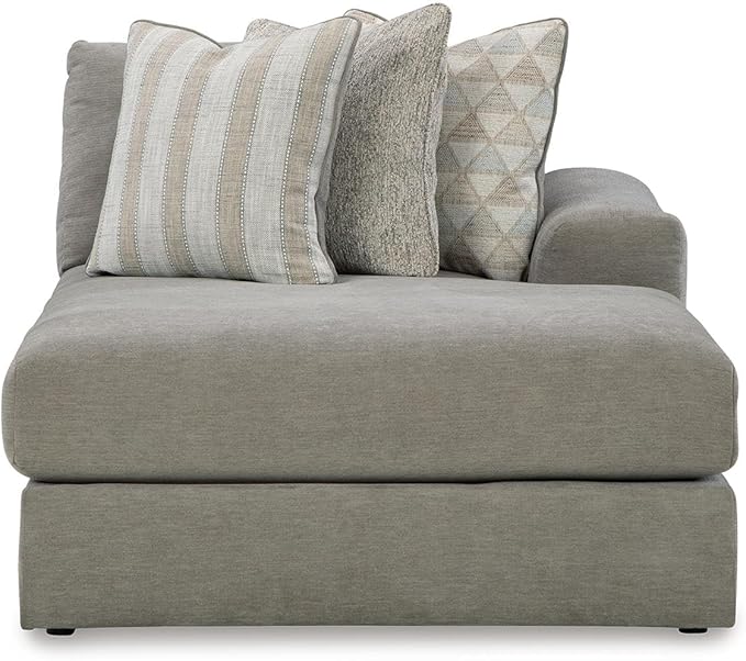 Signature Design by Ashley Avaliyah Modern Modular Anti Sag Right-Arm Facing 4-Piece Sectional with Reversible Cushions and 6 Accent Pillows, Gray
