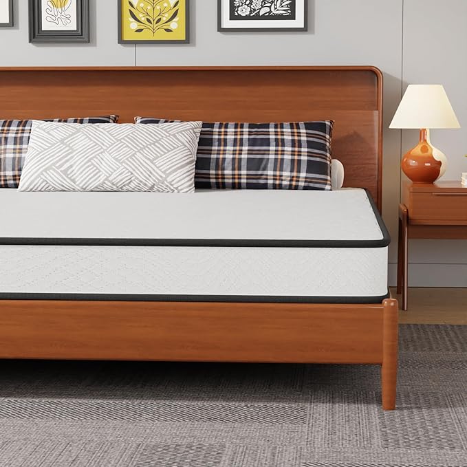 PayLessHere | 6 Inch King Mattress | Medium Firm Hybrid Mattress | White | with High-Density Foam and Breathable Cover | Pocket Spring Design, Pressure Relief | Bed in a Box, CertiPUR-US Certified