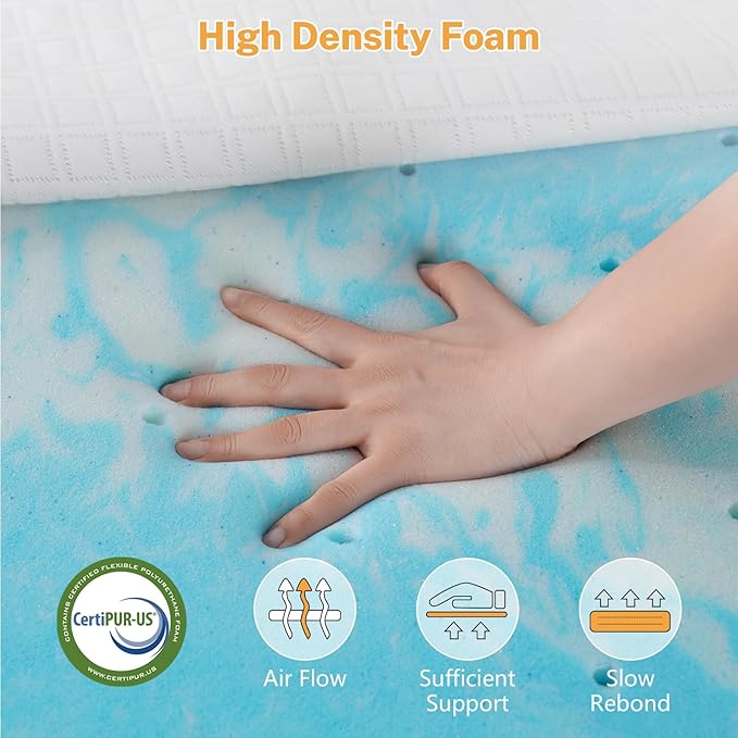 Extra Firm Mattress Topper Full Size 4 Inch, Firm to Extra Firm Mattress Pad with Dual Sides Flippable for Back Pain Relief, High-Density Support Bed Topper with Washable Cover, CertiPUR-US, 75" x 54"