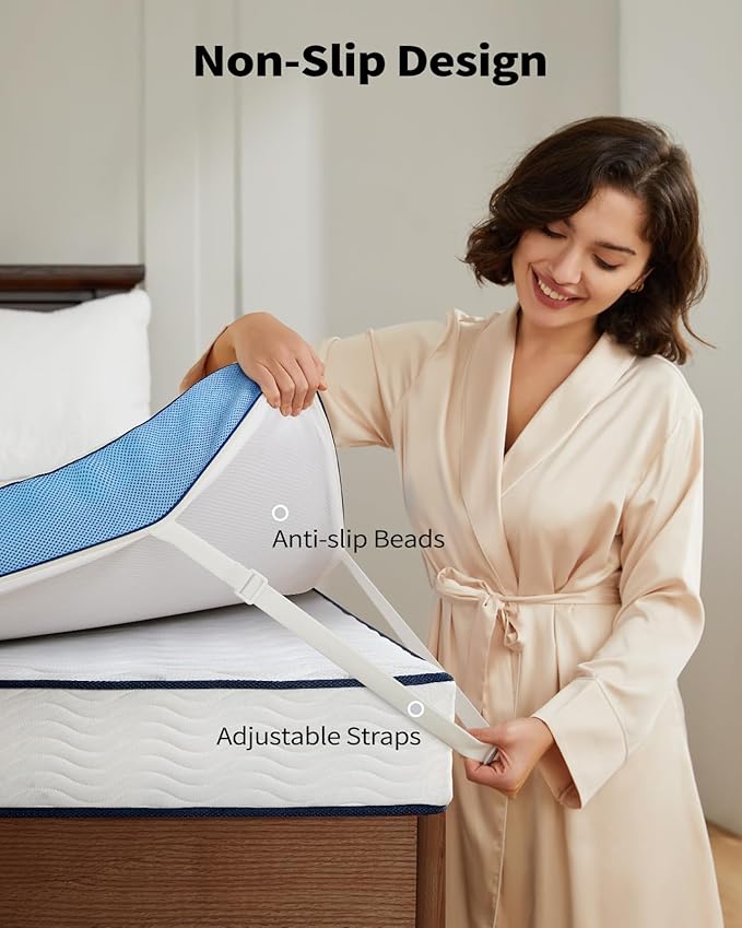 PERLECARE 3 Inch Firm Mattress Topper Full Size, Cooling Gel-Infused & Bamboo Charcoal Memory Foam Bed Topper for Pressure Relief, High-Density Mattress Pad with Removable Cover
