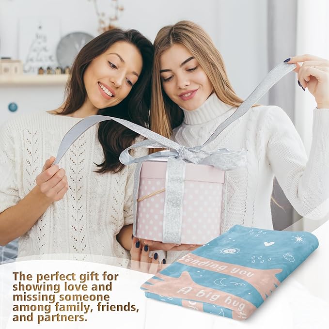 Afterprints Get Well Gifts for Women Men, Hug/Healing Blanket, Thinking of You/Cancer Care/Sympathy/After Surgery Gifts for Friends, Sister, Coworkers, Soft Throw Blankets 50'' x 60''