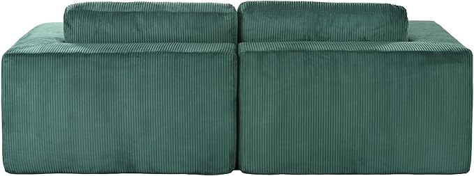 86-Inch Fluffy Corduroy Boneless Sleeper Daybed Loveseat Double Recliner Chaise Lounge Sofa Couches, Floor Cloud Sofa Chaise W/4 Pillows for Home Apartment Living Room