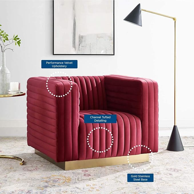Modway Charisma chairs, Maroon