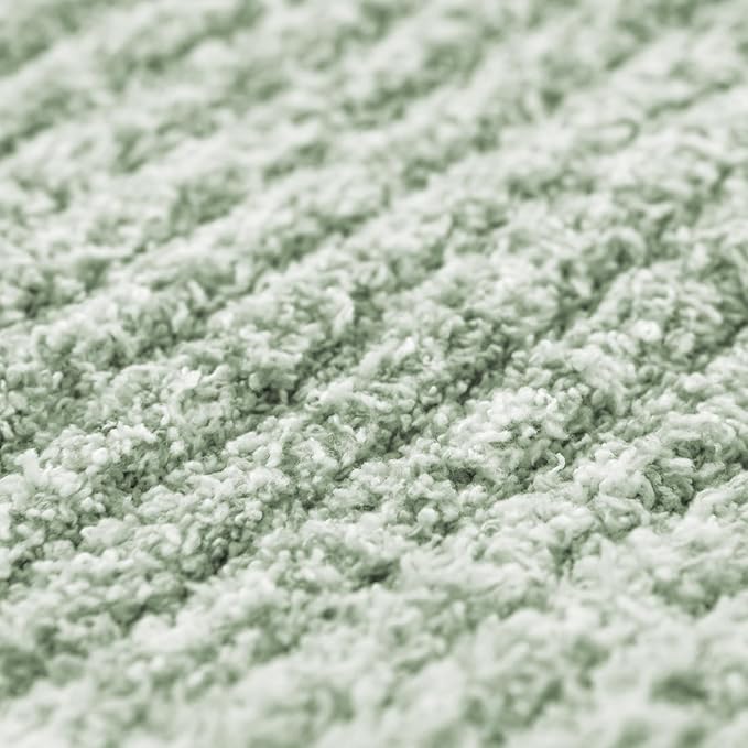 MH MYLUNE HOME Ultra Soft Ribbed Throw Blanket for Couch 60x80 Inches Luxurious Super Cozy Fluffy Microfiber Blanket Plush Warm Reversible Throw Blankets for Sofa Bed - Sage Green 60 x 80 Inches