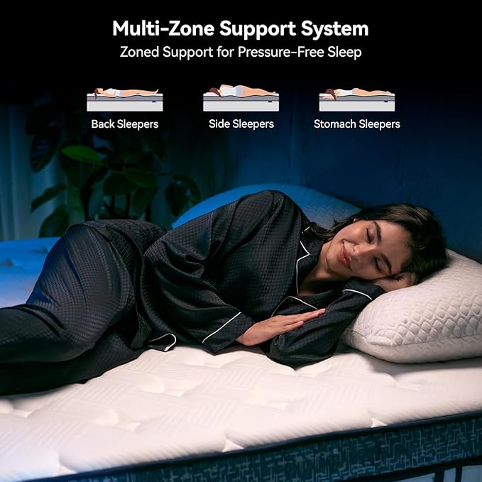 King Size Mattress, 16 Inch Hybrid King Mattress in a Box, Memory Foam Individual Pocket Springs, Medium Firm Comfort, Motion Isolation, Ideal for All Sleep Positions, CertiPUR-US Certified