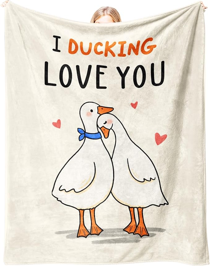 I Love You Gift for Her Him, Gifts for Girlfriend Boyfriend, Soft Flannel Love Blanket, Anniversary Birthday Gifts for Women Men - 50 x 60 inches