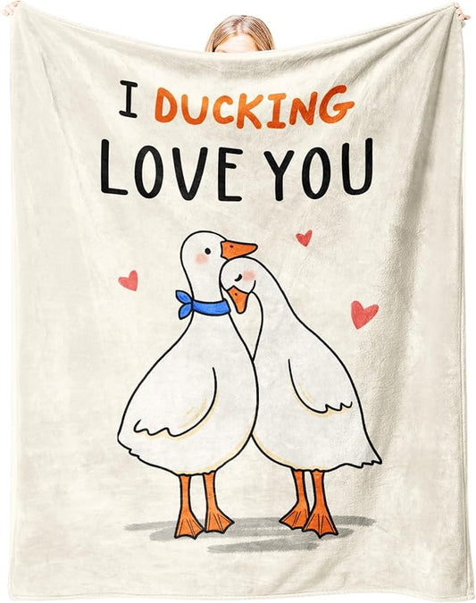 I Love You Gift for Her Him, Gifts for Girlfriend Boyfriend, Soft Flannel Love Blanket, Anniversary Birthday Gifts for Women Men - 50 x 60 inches