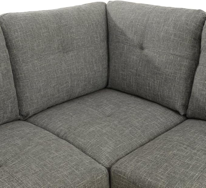 NicBex Modular L-Shaped Sectional Couches, 3-Piece Convertible Couch with Storage Ottoman, 4-Seat Comfy Sofa with Chaise for Living Room & Apartment, Grey