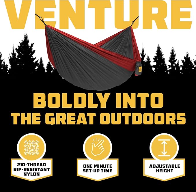 Wise Owl Outfitters Camping Hammock – 500lbs Portable Hammock with Tree Straps - Travel, Backpacking, Hiking, Outdoors Camping Gear - Single or Double - Image 3