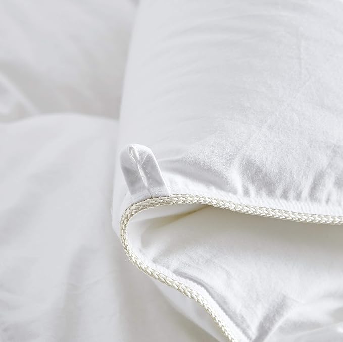 Luxurious King Size Lightweight Goose Down Comforter Duvet Insert All Season, 1200 Thread Count 100% Egyptian Cotton, 42 oz Fill Weight, White Color