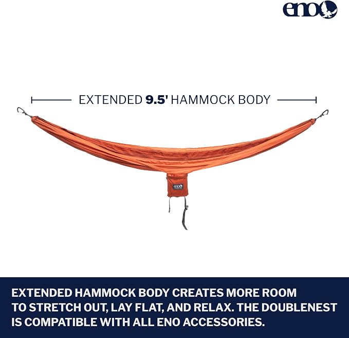 ENO, Eagles Nest Outfitters DoubleNest Lightweight Camping Hammock, 1 to 2 Person, Special Edition Colors, ATC - Image 2